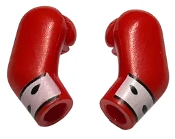 Arm, (Matching Left and Right) Pair with White Cuffs with Black Dots and Outline Pattern / Red
