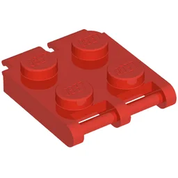 Scala, Plate Special 2 x 2 with End Bar and End Clips (Human Bracelet Segment) / Red