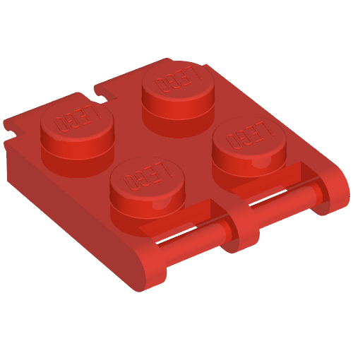 Lego Scala, Plate Special 2 x 2 with End Bar and End Clips (Human Bracelet Segment) / Red