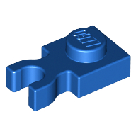 Lego Plate Special 1 x 1 with Clip Vertical [Thick U Clip] / Blue