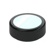 Tile Round 1 x 1 with White/Sand Green Lines / Mirror Print / Black