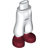 Lego Minidoll Hips and Baggy Trousers with Dark Red Shoes Print / White