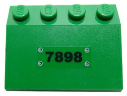 Slope 33 3 x 4 with Black '7898' and Rivets Pattern (Sticker) - Set 7898