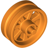 Lego Wheel Centre 15 x 6 City Motorcycle with Stub Axles / Orange