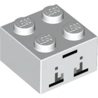 Brick 2 x 2 with Minecraft Micro Mob Ghast Print / White