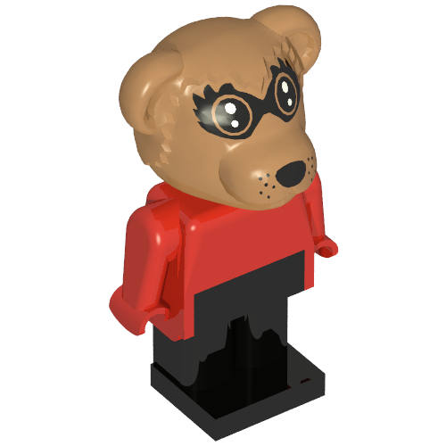 Lego Fabuland Figure Raccoon 1 / Red
