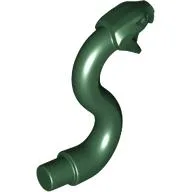 Animal, Snake Head with Open Mouth, Fangs and Curved Neck with Bar / Dark Green