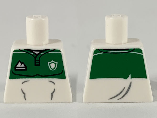 Lego Torso Jersey, Green Top with Sports Logos Pattern