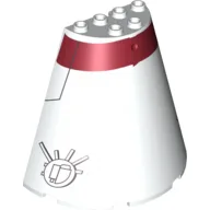 Cone Half 8 x 4 x 6 with Dark Red Stripe Tantive Bridge Bottom Print
