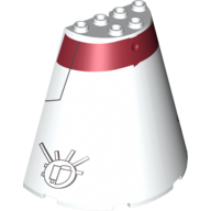 Lego Cone Half 8 x 4 x 6 with Dark Red Stripe Tantive Bridge Bottom Print