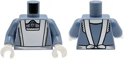 Torso Shirt with Yellow Buttons, White Apron and Collar Pattern / Sand Blue Arms / White Hands / Sand Blue