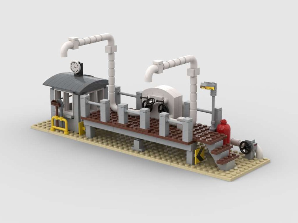 Lego Eisenbahn Abfüllstation für Kesselwagen - Railway filling station for tank wagons