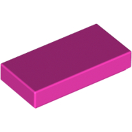 Lego Tile 1 x 2 with Groove / Dark Pink