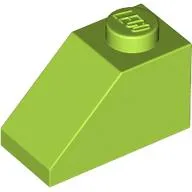 Brick Sloped 45° 2 x 1 with Bottom Pin / Lime