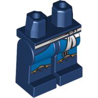 Lego Hips and Dark Blue Legs with Blue and Gold Trim and White Sash Print / Dark Blue