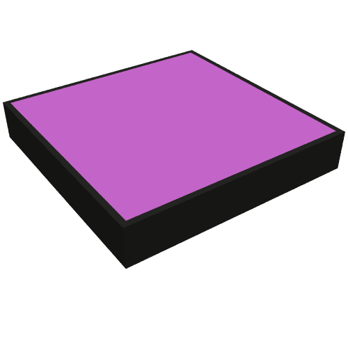 Lego Tile 2 x 2 with Purple Square print / Black