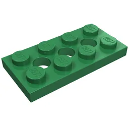Technic Plate 2 x 4 [3 Holes] / Green