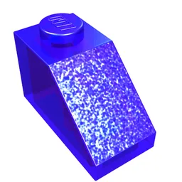 Brick Sloped 45° 2 x 1 with Bottom Pin / Trans-Purple