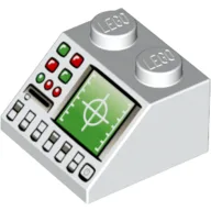 Brick Sloped 45° 2 x 2 with Green Radar, Green/Red Buttons and Disk Slot Print