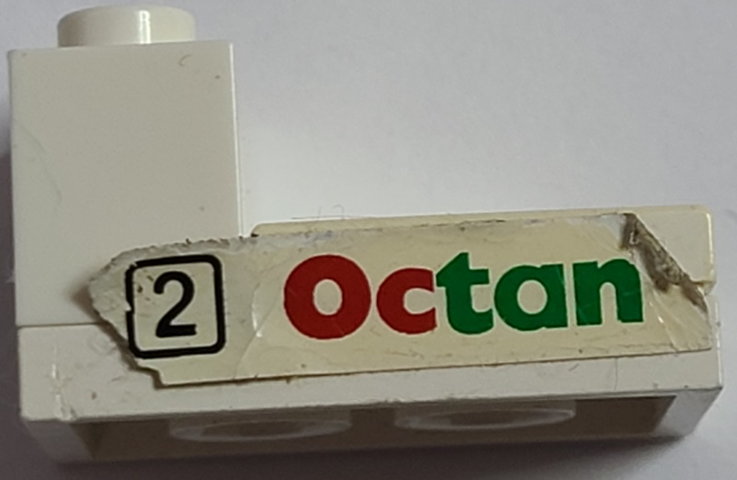 Lego Stickered Assembly 3 x 2 x 1 1/3 with Octan and '2' in Black Square Pattern (Sticker) - Set 6562