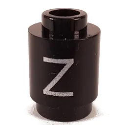 Brick Round 1 x 1 with Letter 'Z' Print