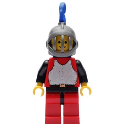 Knight (Breastplate on Red) - Red Legs, Blue Plume