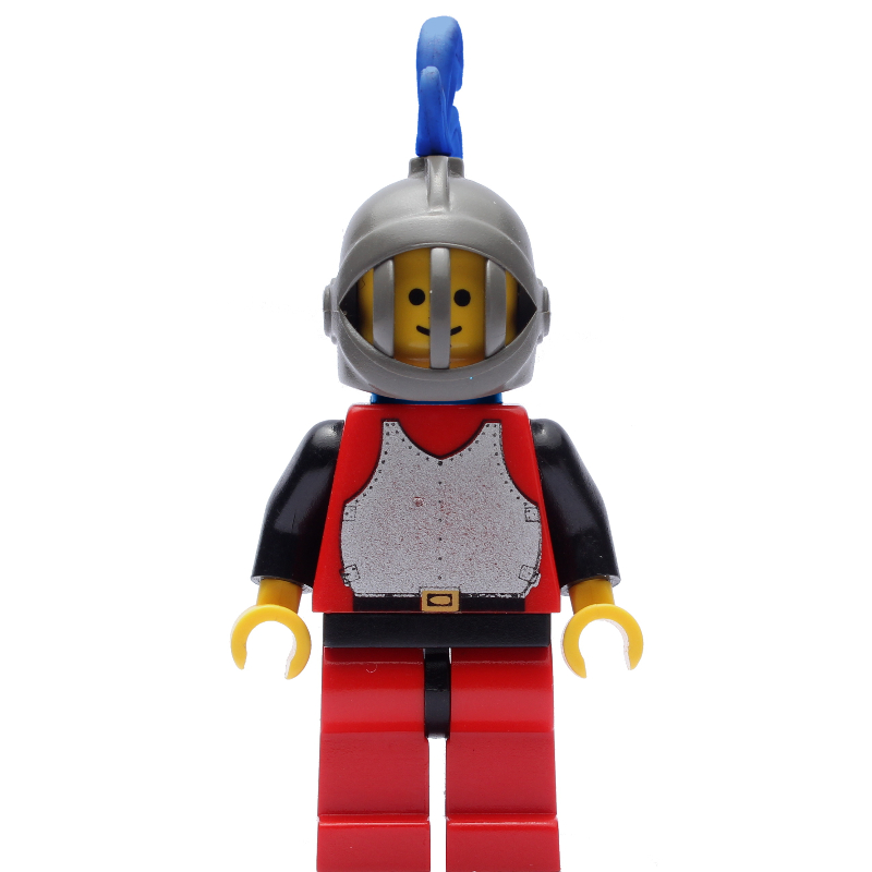 Lego Knight (Breastplate on Red) - Red Legs, Blue Plume