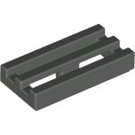 Lego Tile Special 1 x 2 Grille with Bottom Groove / Dark Gray