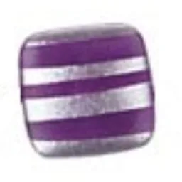 Clikits Icon, Square 2 x 2 Large with Pin, Silver Stripes Print / Trans-Medium Purple