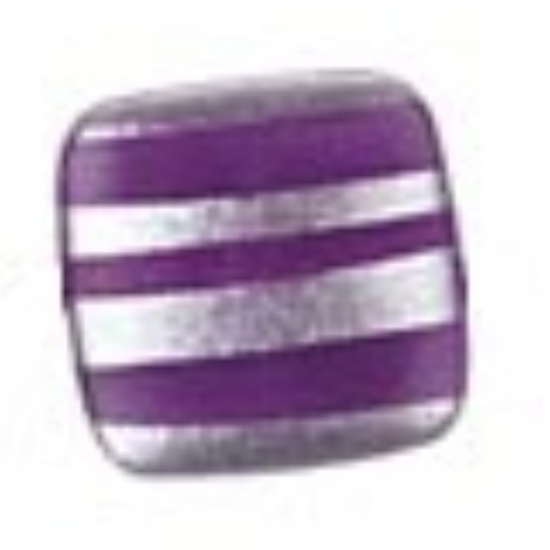Lego Clikits Icon, Square 2 x 2 Large with Pin, Silver Stripes Print