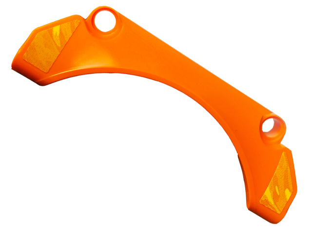 Lego Technic, Panel Car Mudguard Arched 9 x 2 x 3 Straight Top with Yellow Flames Pattern Model Right Side (Stickers) - Set 42135