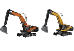 Orange Construction Excavator