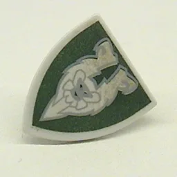 Shield Triangular with Dark Green and Gold Rascus Monkey Print