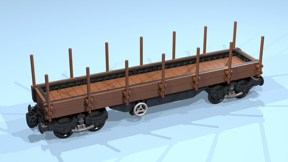 Lego 8-Wheel Stake Wagon (SNOT, brown)