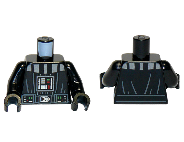 Lego Torso SW Darth Vader Armor, Robe and Back Pattern / Black Arms / Black Hands