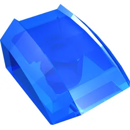 Brick Curved 2 x 2 with Lip, No Studs / Trans-Dark Blue