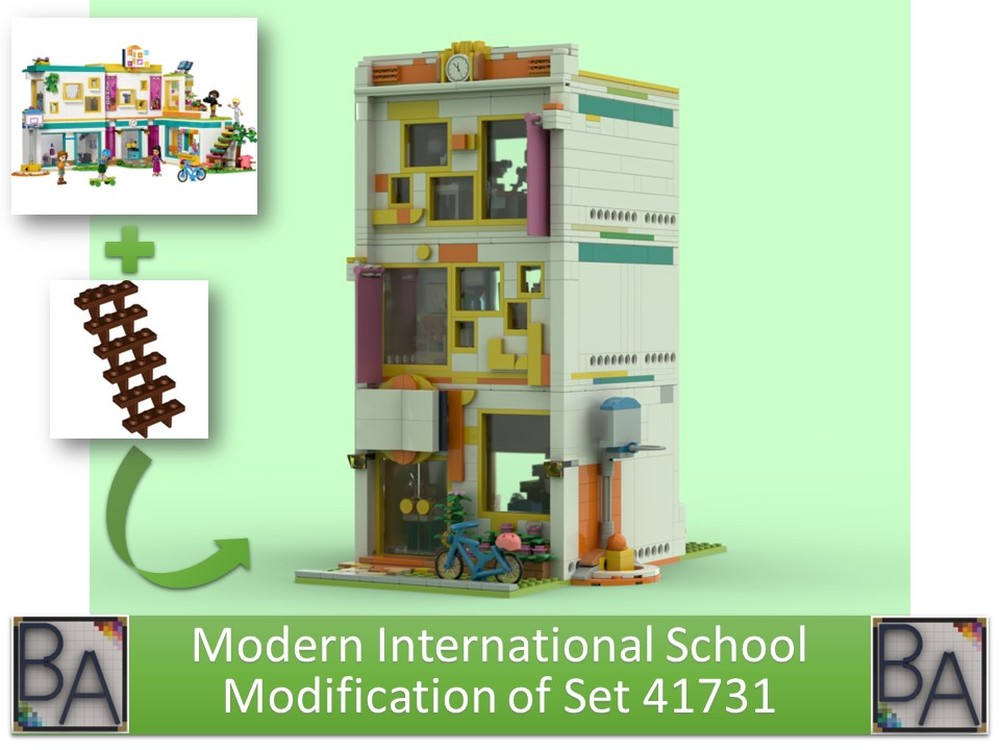 Lego Modern International School - Modification of Set 41731
