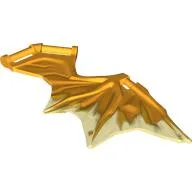 Creature Body Part, Wing 11 x 6 with 3 Bars, Bright Light Orange Marble Pattern / Trans-Yellow