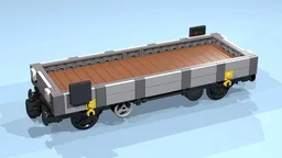 4-Wheel Low Side Wagon (SNOT, gray, 8 studs wide)