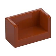 Lego Panel 1 x 2 x 1 with Rounded Corners and 2 Sides / Dark Orange