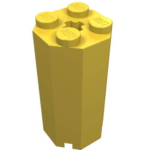Lego Brick Special Octagonal 2 x 2 x 3 1/3 / Yellow