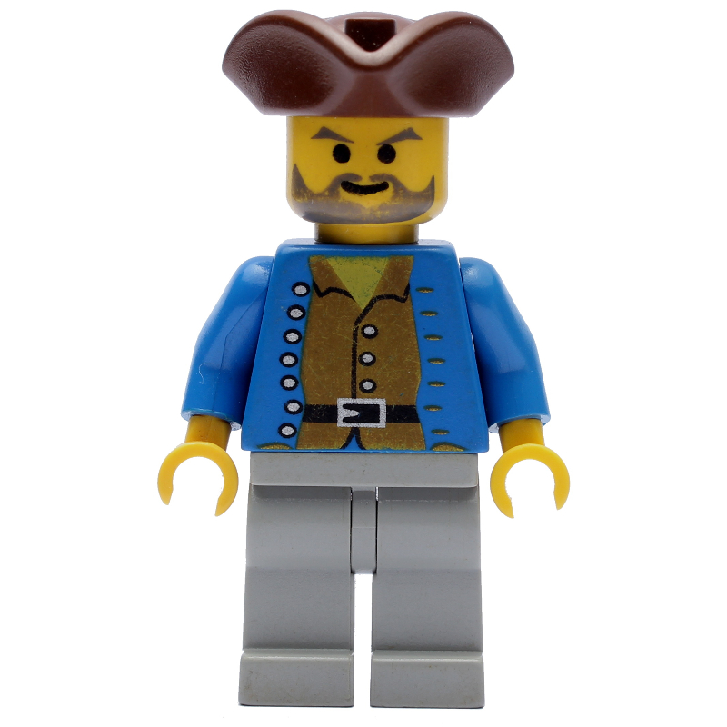 Lego Pirate - Brown Shirt, Light Gray Legs, Brown Tricorne
