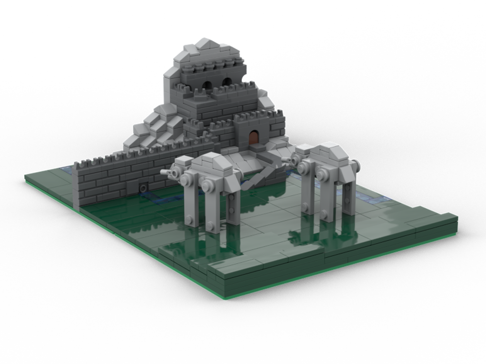 Lego ATAT attacking Helms Deep