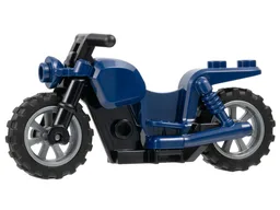 Motorcycle Cruiser with Black Frame, Flat Silver Wheels, and Black Handlebars