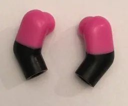 Arm, (Matching Left and Right) Pair with Molded Dark Pink Short Sleeves Pattern / Black