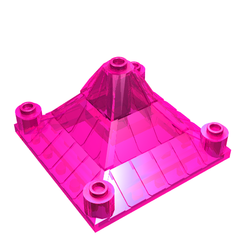 Lego Roof Piece 6 x 6 x 3 Peaked / Trans-Dark Pink