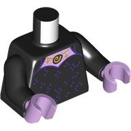 Lego Torso Dress, Lavender Neckline, Dark Purple Spots, Shell Necklace print (Ursula), Black Arms, Lavender Hands / Black