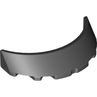 Lego Windscreen 3 x 6 x 1 Curved with 2 Circular Stud Holders in Bottom / Black