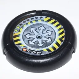 Large Figure Throwing Disk, Jet / Judge, 2 Pips, Radiating Arrows Logo Print / Black