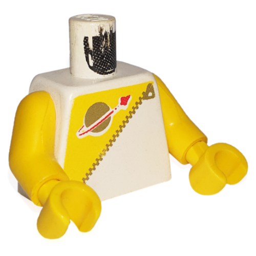 Lego Torso Classic Space Logo, Futuron Yellow Print, Yellow Arms and Hands / White